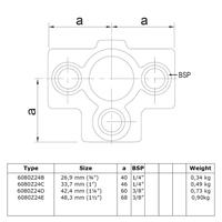 Doos T-stuk met zij-uitgang - zwart-B / 26,9 mm (50 stuks)